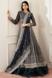Farasha Essence Embroidered Chiffon Unstitched 3Pc Suit - Midnight Navy