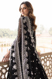 Farasha Ritzier Embroidered Chiffon Unstitched 3Pc Suit - Midnight Orchid