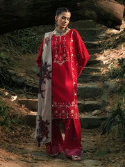 HemStitch The Garden Embroidered Lawn Unstitched 3Pc Suit - Midnight Rose