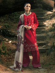 HemStitch The Garden Embroidered Lawn Unstitched 3Pc Suit - Midnight Rose