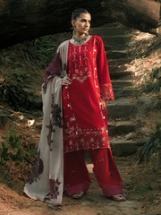 HemStitch The Garden Embroidered Lawn Unstitched 3Pc Suit - Midnight Rose