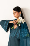 Farasha Summer Melody Embroidered Lawn Unstitched 3Pc Suit - Midnight Teal