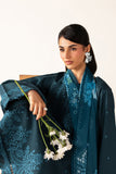 Farasha Summer Melody Embroidered Lawn Unstitched 3Pc Suit - Midnight Teal