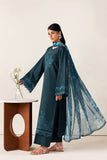 Farasha Summer Melody Embroidered Lawn Unstitched 3Pc Suit - Midnight Teal