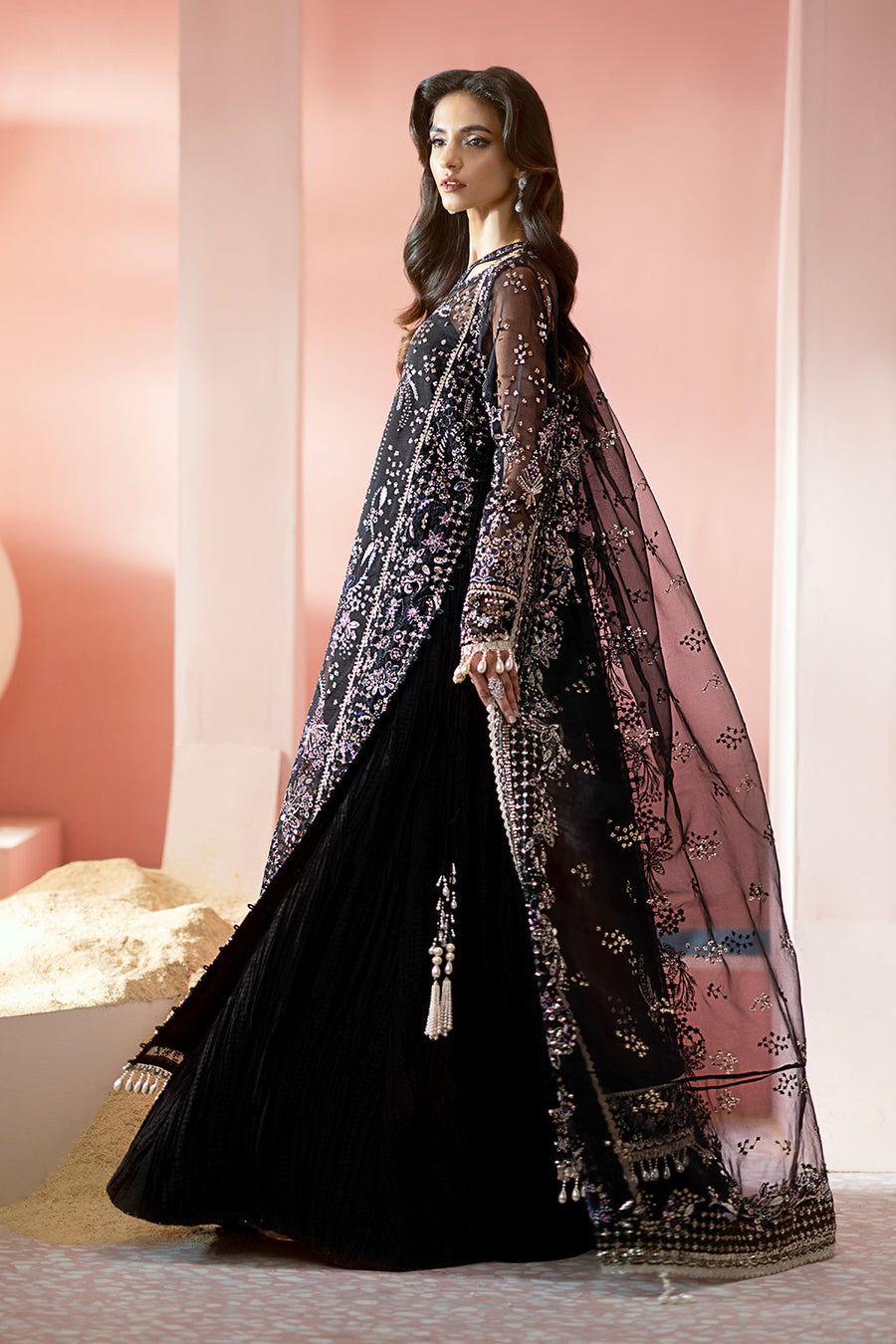 Ayzel Luminara Embroidered Organza Unstitched 3Pc Suit AWF-01 MILAN