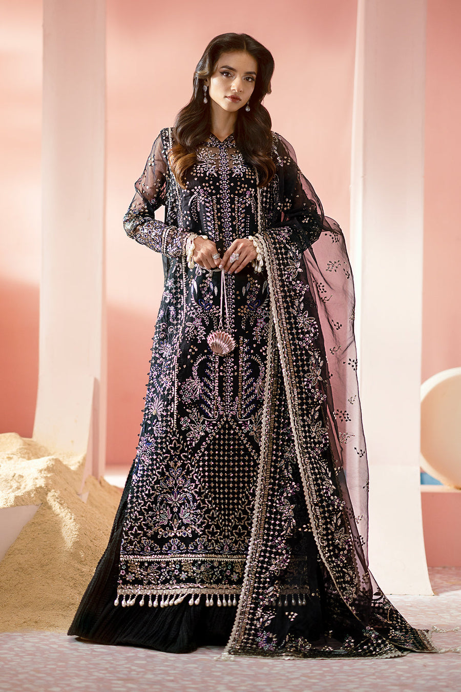 Ayzel Luminara Embroidered Organza Unstitched 3Pc Suit AWF-01 MILAN