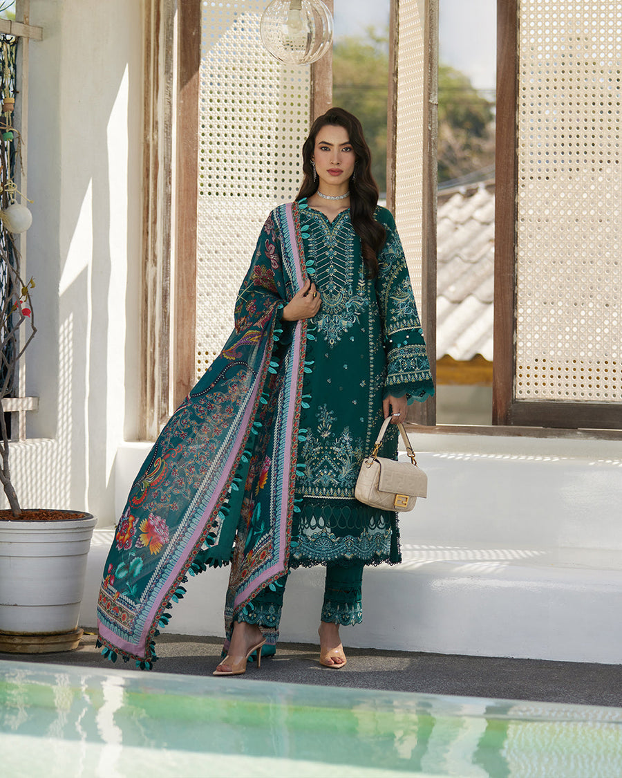 Liliana by Faiza Saqlain Embroidered Lawn Unstitched 3Pc Suit - Milena