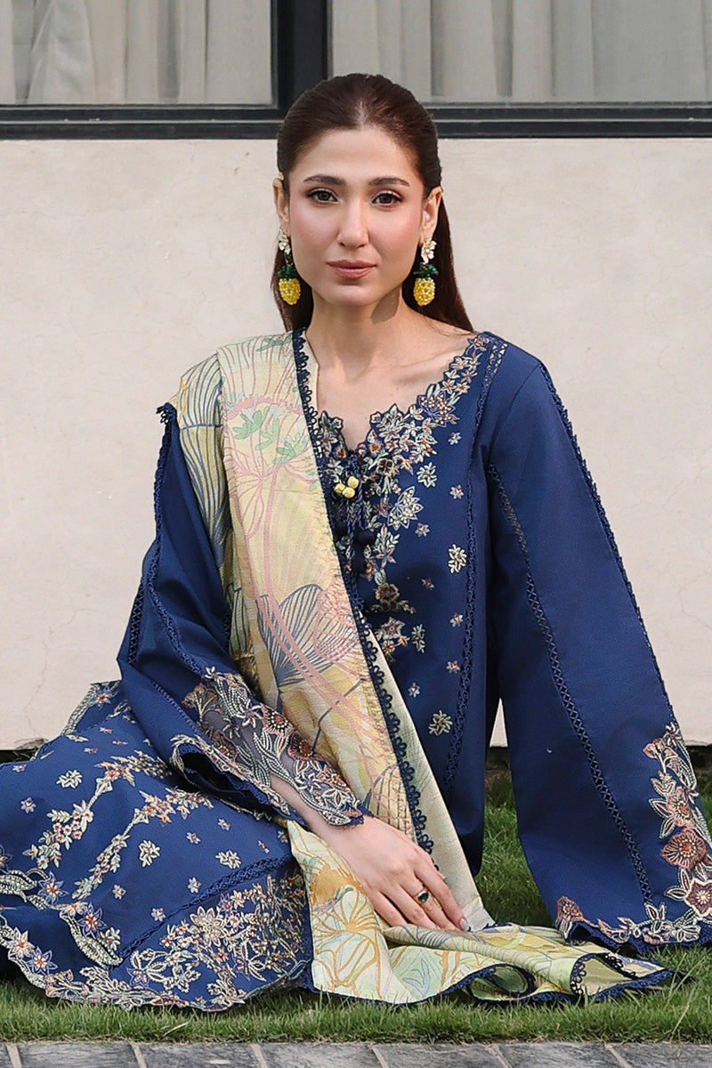 Rang Rasiya Florence Festive Embroidered Lawn Unstitched 3Pc Suit - MINA