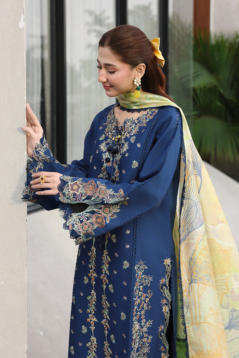 Rang Rasiya Florence Festive Embroidered Lawn Unstitched 3Pc Suit - MINA