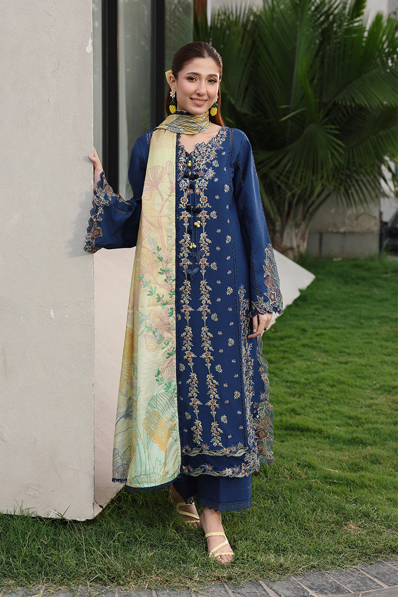 Rang Rasiya Florence Festive Embroidered Lawn Unstitched 3Pc Suit - MINA