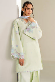 Farasha Summer Weaves Embroidered Lawn Unstitched 3Pc Suit - Mint Garden