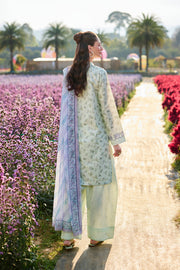 Farasha Summer Escape Embroidered Lawn Unstitched 3Pc Suit - Mint Petaline