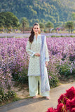 Farasha Summer Escape Embroidered Lawn Unstitched 3Pc Suit - Mint Petaline