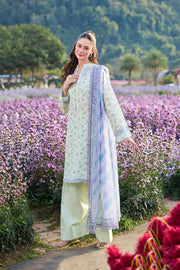 Farasha Summer Escape Embroidered Lawn Unstitched 3Pc Suit - Mint Petaline