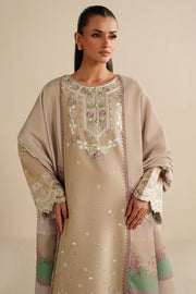 Farasha Winter Spell Embroidered Khaddar Unstitched 3Pc Suit - Mirel