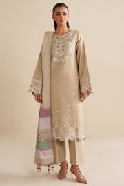 Farasha Winter Spell Embroidered Khaddar Unstitched 3Pc Suit - Mirel