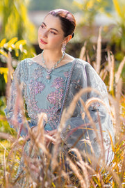 Noor by Azzal Embroidered Organza Unstitched 3Pc Suit D-02 Mishaal