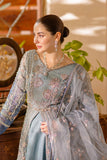 Noor by Azzal Embroidered Organza Unstitched 3Pc Suit D-02 Mishaal