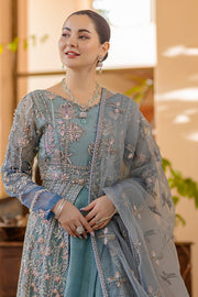 Noor by Azzal Embroidered Organza Unstitched 3Pc Suit D-02 Mishaal