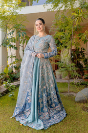 Noor by Azzal Embroidered Organza Unstitched 3Pc Suit D-02 Mishaal