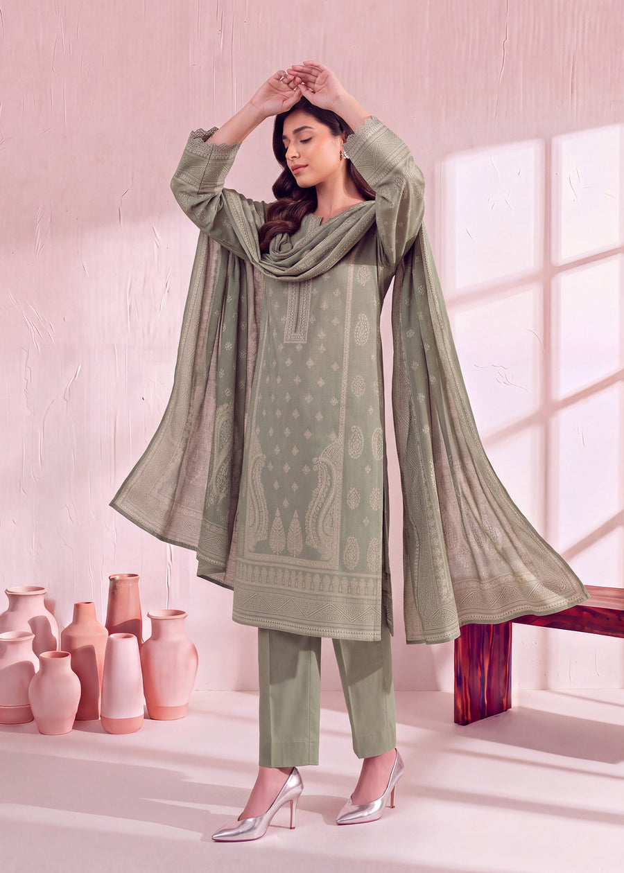 Zeenia Marina Digital Printed Dhanak Marina Unstitched 3Pc Suit JS-02 Mist