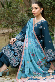 Farasha Summer Weaves Embroidered Lawn Unstitched 3Pc Suit - Mist Blue