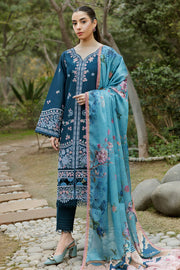 Farasha Summer Weaves Embroidered Lawn Unstitched 3Pc Suit - Mist Blue