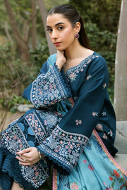 Farasha Summer Weaves Embroidered Lawn Unstitched 3Pc Suit - Mist Blue