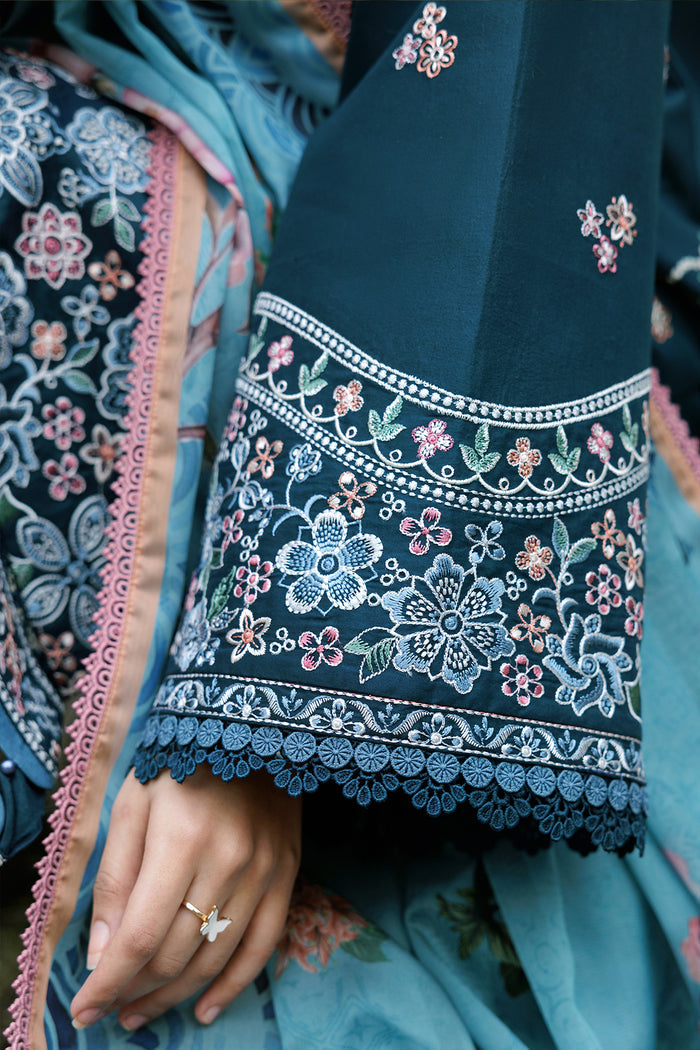 Farasha Summer Weaves Embroidered Lawn Unstitched 3Pc Suit - Mist Blue