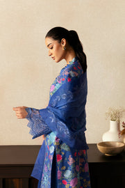 Afrozeh Daybreak Embroidered Lawn Unstitched 3Pc Suit - MIST WOVEN