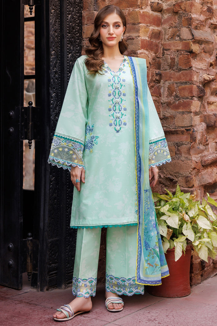 Farasha Seraya Embroidered Lawn Unstitched 3Pc Suit D-07 MISTELL