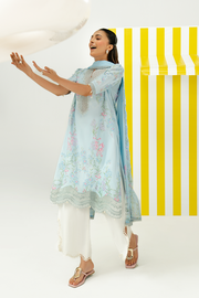 Zarposh Sundaze Embroidered Luxury Lawn Unstitched 3Pc Suit - MISTELLE