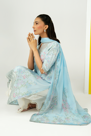 Zarposh Sundaze Embroidered Luxury Lawn Unstitched 3Pc Suit - MISTELLE