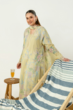 Zarposh Sundaze Embroidered Luxury Lawn Unstitched 3Pc Suit - MISTRAL