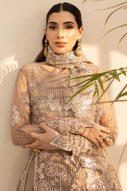 Farasha LU ZELLA Embroidered Net Unstitched 3Pc Suit D-03 MISTY GRACE