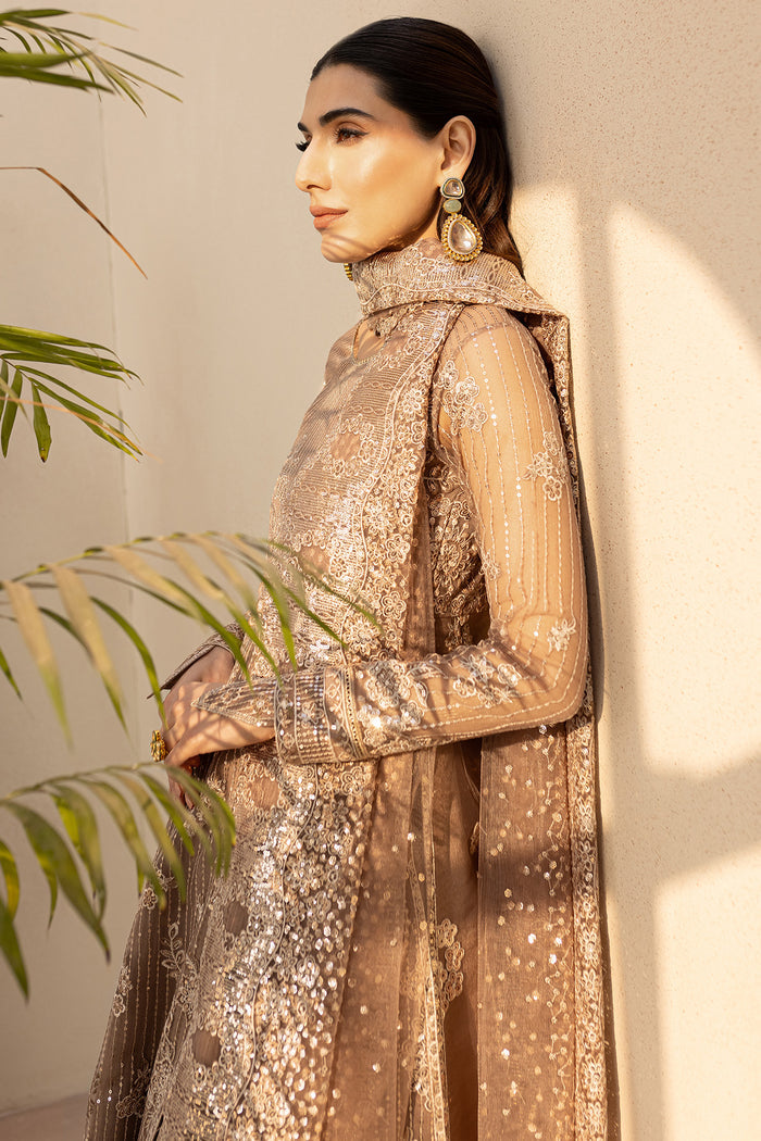 Farasha LU ZELLA Embroidered Net Unstitched 3Pc Suit D-03 MISTY GRACE