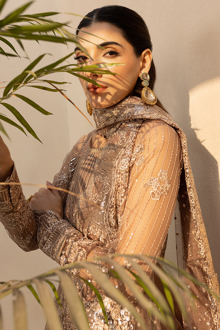 Farasha LU ZELLA Embroidered Net Unstitched 3Pc Suit D-03 MISTY GRACE