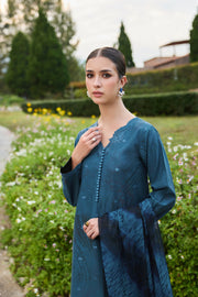 Farasha Sorine Summer Embroidered Lawn Unstitched 3Pc Suit - Misty Horizon