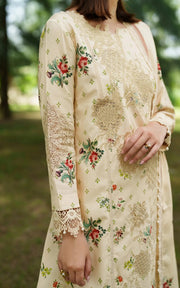 Asifa & Nabeel Meraki Embroidered Viscose Unstitched 3Pc Suit - Misty Meadows
