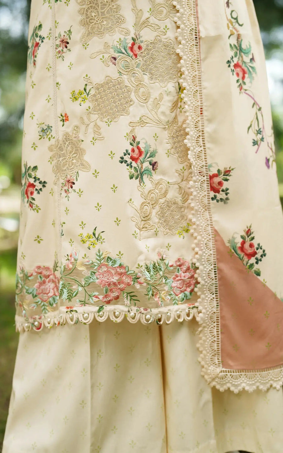 Asifa & Nabeel Meraki Embroidered Viscose Unstitched 3Pc Suit - Misty Meadows