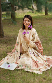 Asifa & Nabeel Meraki Embroidered Viscose Unstitched 3Pc Suit - Misty Meadows