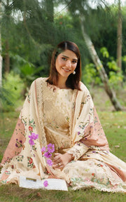 Asifa & Nabeel Meraki Embroidered Viscose Unstitched 3Pc Suit - Misty Meadows