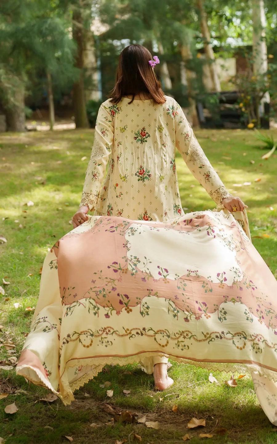 Asifa & Nabeel Meraki Embroidered Viscose Unstitched 3Pc Suit - Misty Meadows