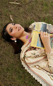 Asifa & Nabeel Meraki Embroidered Viscose Unstitched 3Pc Suit - Misty Meadows