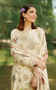 Asifa & Nabeel Meraki Embroidered Viscose Unstitched 3Pc Suit - Misty Meadows
