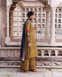 Jugnu Lahore Womenswear Embroidered Khaddar Unstitched 3Pc Suit - MITRA