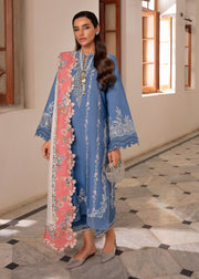 Crimson Aaleen Embroidered Karandi Unstitched 3Pc Suit - Modern Memsaab