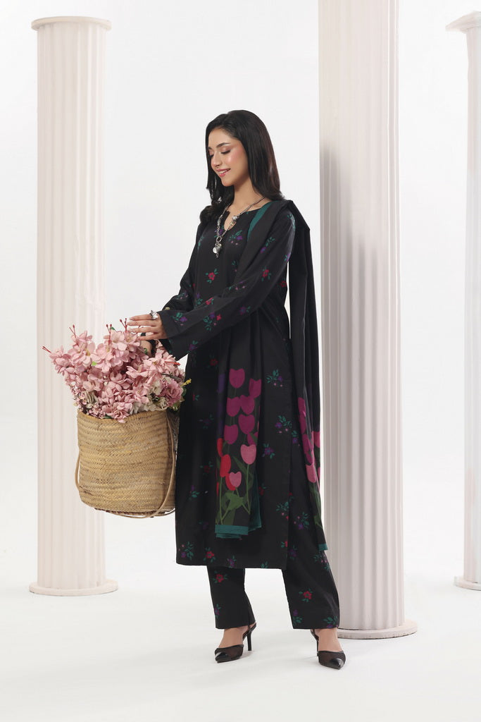 Feathers Digital Printed Dhanak Unstitched 3Pc Suit Mogra Marina-FT798