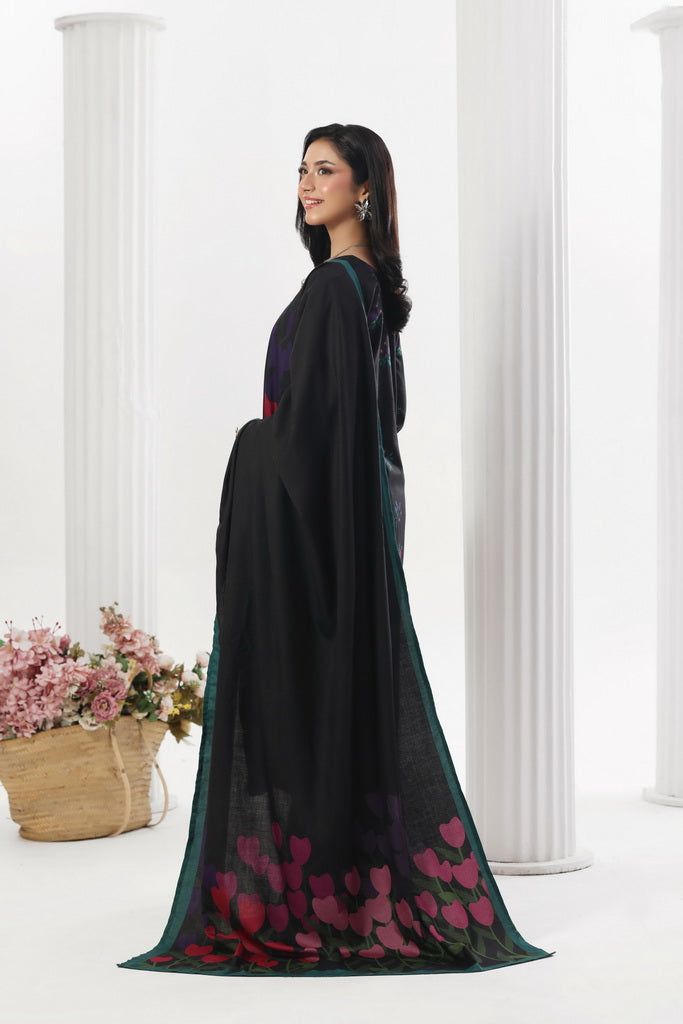 Feathers Digital Printed Dhanak Unstitched 3Pc Suit Mogra Marina-FT798