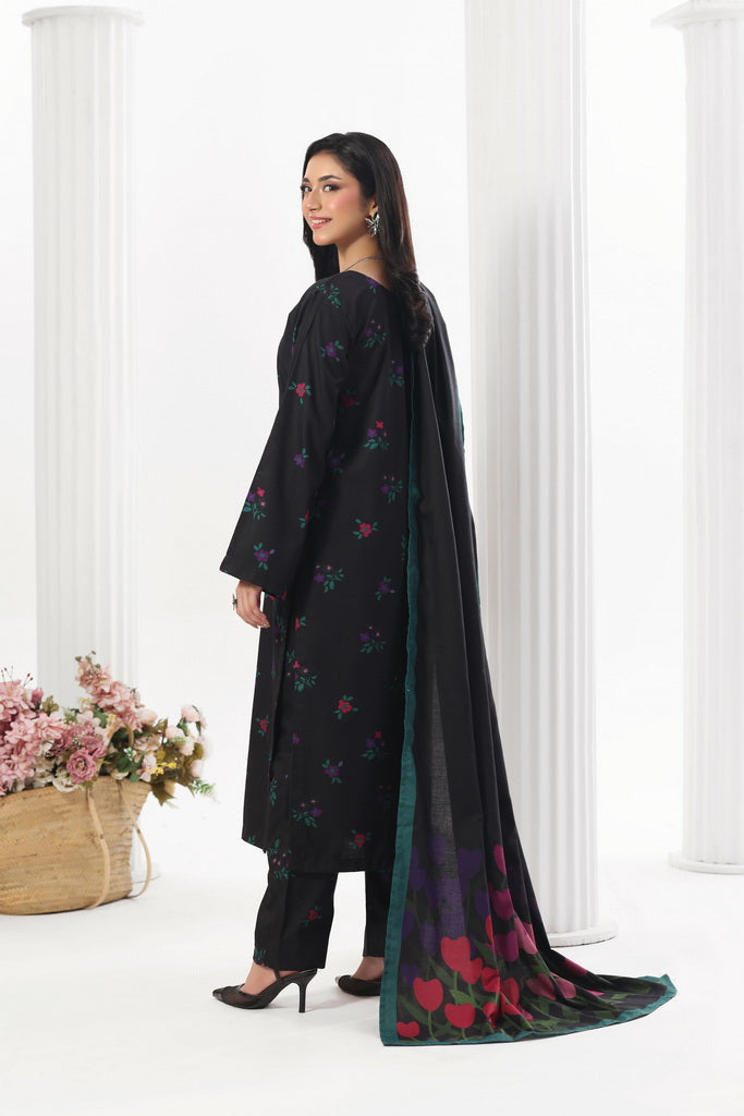 Feathers Digital Printed Dhanak Unstitched 3Pc Suit Mogra Marina-FT798